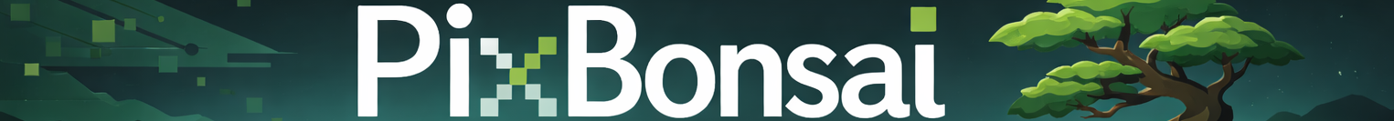PixBonsai banner in dark theme